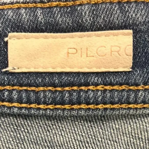 Anthropologie Pilcro Slim Boyfriend Crop Jeans Women's Size 27 Distressed Boho - Picture 9 of 13